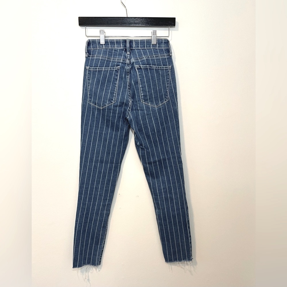 Abercrombie High Rise Pinstripe Ankle Jeans - Picture 2 of 4